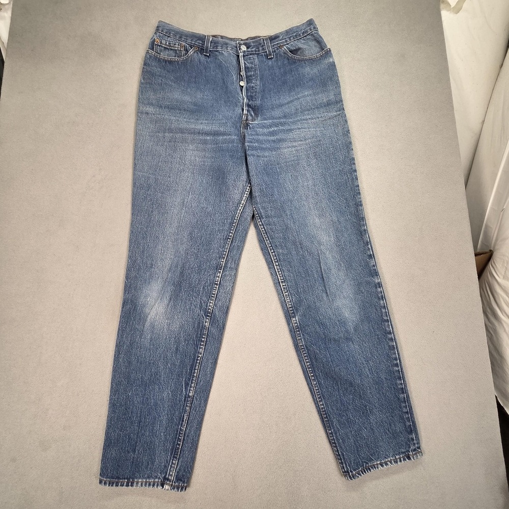 VTG Levis Jeans‎ Womens 80s Made USA Button Fly Denim 29501 0115 Fits 34x31